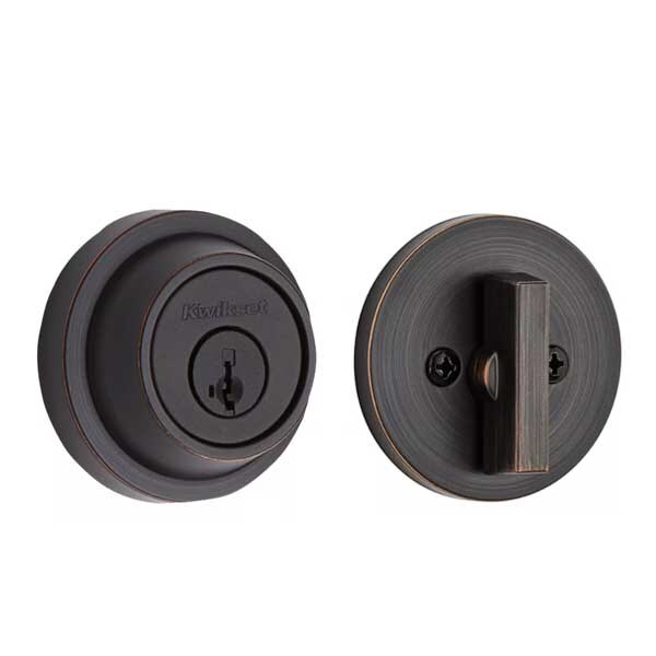 Kwikset: 660 Contemporary Round Single Cylinder Deadbolt with Smartkey Technology / Venetian Bronze